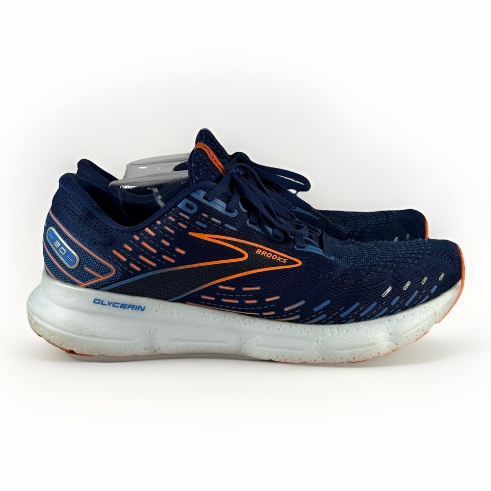 Brooks Glycerin 20 Mens‎ Running Shoes Navy Blue Orange 1103821D444 Size 12.5